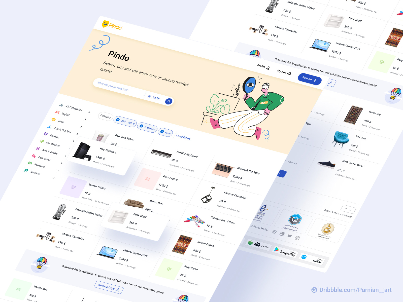 Pindo Home Page by Parnian Moghaddam for Digikala Design on Dribbble