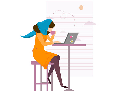 Introduction character co work co working coffee company girl illustration introduce introduction landing page office startup tea team web design
