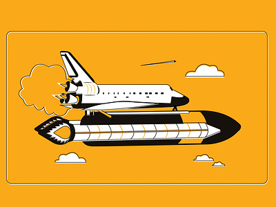 B2B Services aerial refueling branding company design elun musk feul fly graphic design illustration illustrator landing page nasa rocket shuttle sky space startup vector