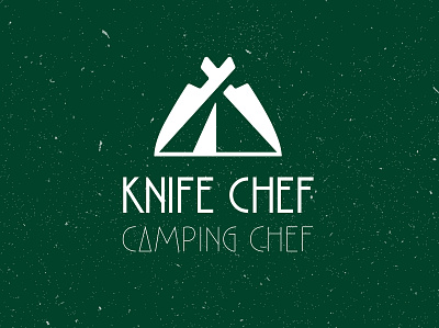 Camping Chef Logo Design brand brand identity camp camping catering chef cook design graphic design green icon knife logo logodesign tent texture travel trip typography vector