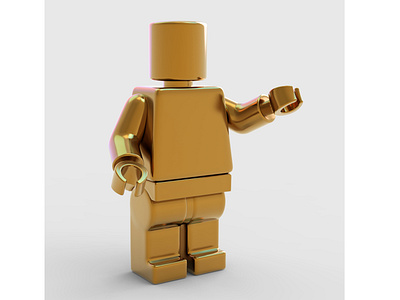 Golden Lego 3D Model