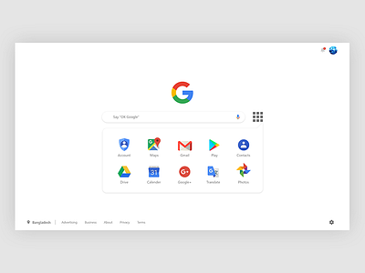 Google search page Redesign Concept 2018 adobe best design branding design flat google landing page photoshop sketch top 10 typography ui ux design ui 100 ux web xd