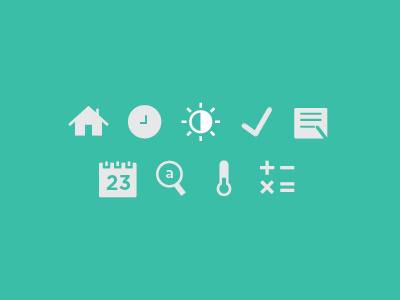 minimal utility icons - solid calculator calendar clock flashlight home icons minimal solid symbols to do utilities