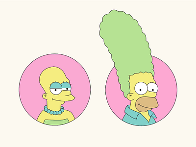 Inversion of Simpsons homer illustration simpson simpsons