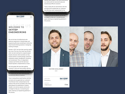 Skytop Engineering website (mobile version)
