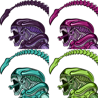 Pop Art Xenomorph alien art character creepy digital drawing horror illustration monster movies pop art xenomorph