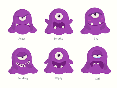 Little Monsters expression flat image ui