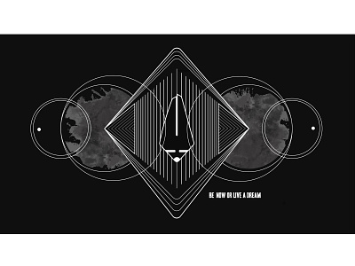 Be Now Or Live A Dream black white design fox illustration mindful spirtual