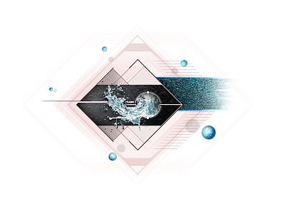 Element: Water blue design digital art geometric photoshop pink water