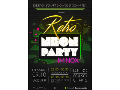 Neon Party Poster design neon party party event photoshop poster retro typography