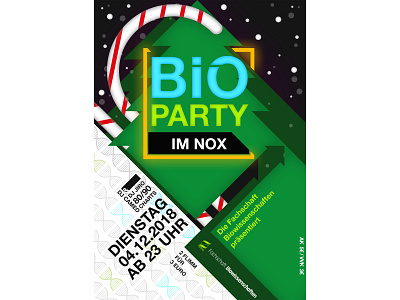 Christmas Party biology christmas design green illustrator party poster snow tree typography