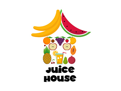 JUICE HOUSE LOGO adobe adobeillustrator advertising behance branding design dribbble drinks fruits graphic design graphic artist illustration juice juicelogo juiceshop junk logo