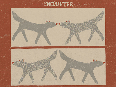 Encounter animal card dog figure illustration wolf