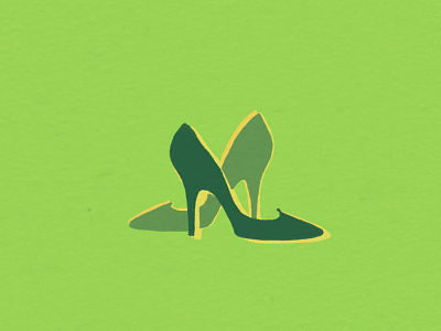 High heels cover girly green high heels illustration shoes