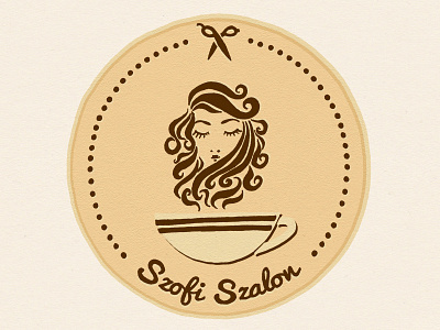 Szofi Szalon brand coffe hair hairdresser logo