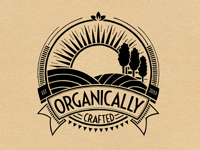 Organically Crafted bio food handmade logo natural organic