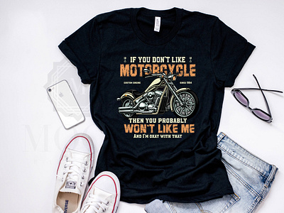 Motorcycle T-shirt Design With Color Variant