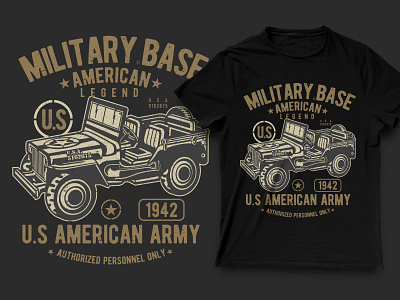 MIlitary Base U.S American Army T-shirt Design amazon branding creativity design graphic design illustration inspiration logo tshirt ui usa veteran