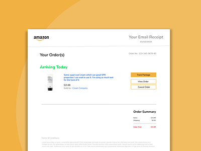 Daily UI 17 amazon dailyui email receipt