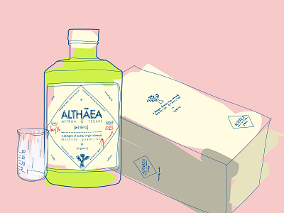Althaea Oliveoil branding design illustration vector