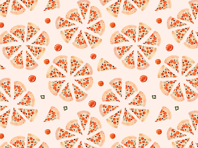 Pizza Slices · Watercolor Pattern illustration pattern surface design watercolor