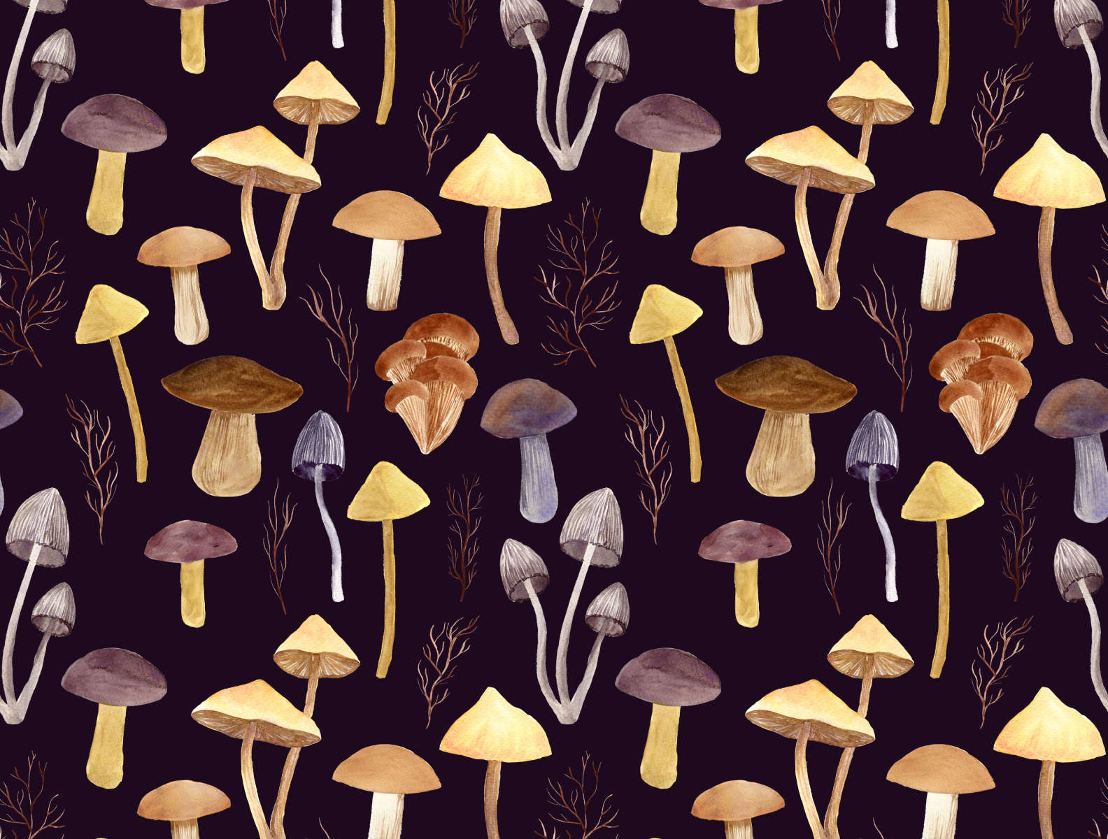 Mushroom Watercolor Pattern by Tanya Makes Art on Dribbble