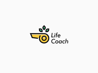 Life coach branding design icon illustration linear logo vector