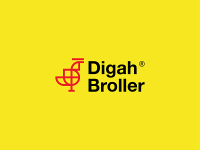 Digah Broller broller chicken logo yellow
