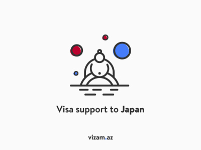 visa support to Japan design icon poster