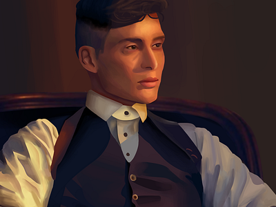 Thomas Shelby character fanart netflix peakyblinders portrait realism thomasshelby