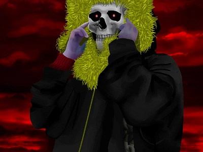 UnderFell Sans fanart fanart fellsans realism red sans sanstheskeleton skeleton ufsans underfell undertale undertaleau videogame