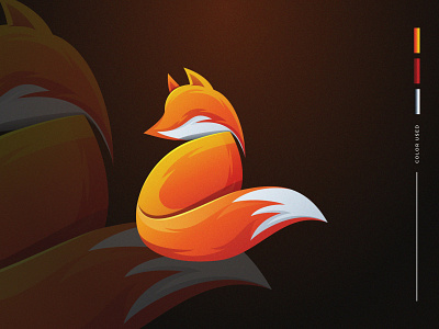 Kocheng oren abstract animal branding colorfull design fox gradient icon illustration logo