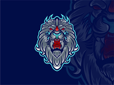 Lion head logo design illustration