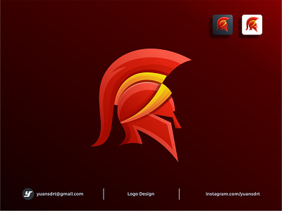 Spartan abstract branding colorful design gradient head icon illustration logo logodesign mark red