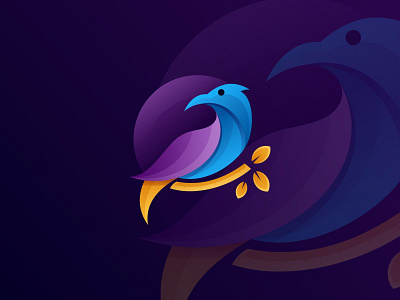 Nature Bird Gradient Logo tropical