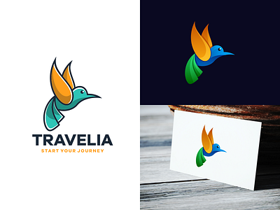 Bird animal bird branding colorful eagle fly gradient icon illustration logo pet travel