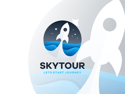 Rocket Sky branding gradient icon illustration logo rocket sky travel