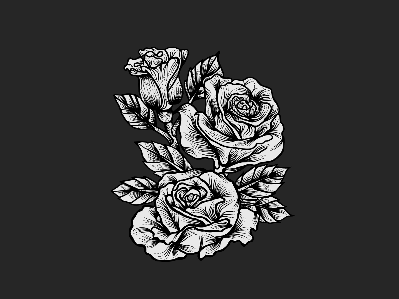 T Shirt Design Concept For Rose Flower Hand Draw By Yuansdrt