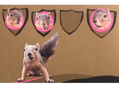 Squirrel Birthday Card collage art illustration paper art photography