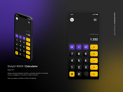 DailyUI #004 | Calculator app calculator dailyui design ui userinterface
