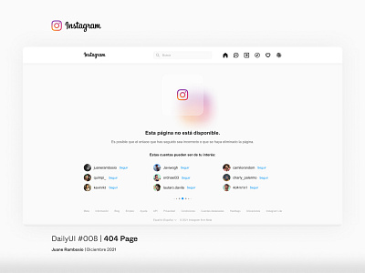 DailyUI #008 - 404 Page - Instagram