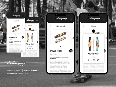 DailyUI #010 - Social Share app branding dailyui design ecommerce graphic design loaded logo longboard longboardin matahari share social socialshare ui uiux userinterfaz webdesign