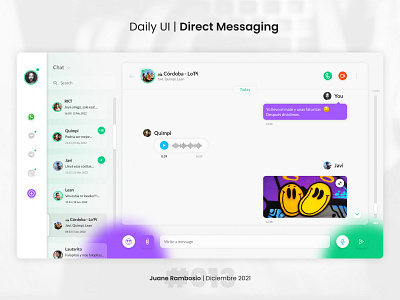 Direct Messaging - DailyUI #013 - Chat chat dailyui design developer frontend inbox it messenger ui uidesign uiux whatsapp