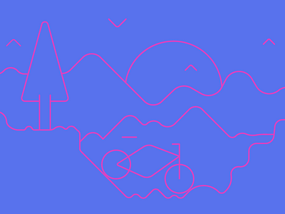 Bicycle & Mountain ilustración vector