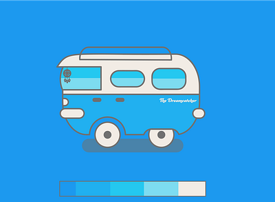 The Dreamcatcher adobe adobeillustator ai blue blues bus dreamcatcher illustration illustrator travel van