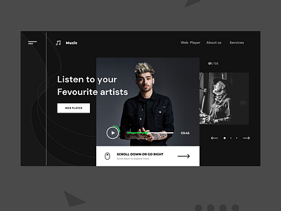 Muzic appdesign homepage landing page landingpage landingpagedesign music music player musician musicstreaming social uidesign uiux webdesign webpagedesign