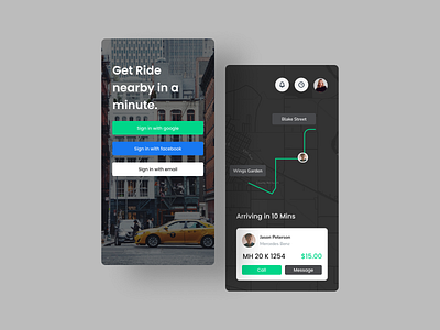 Ride Sharing app UI