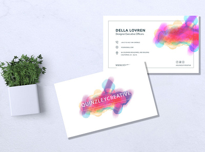 Business Card watercolor abstract art background business card collection design graphic illustration layout modern paint pattern presentation set template vector vintage watercolor wedding