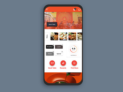 Red Food app design food red restaraunt ui