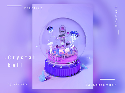 Crystal Ball by Cinema4D c4d crystal ball design